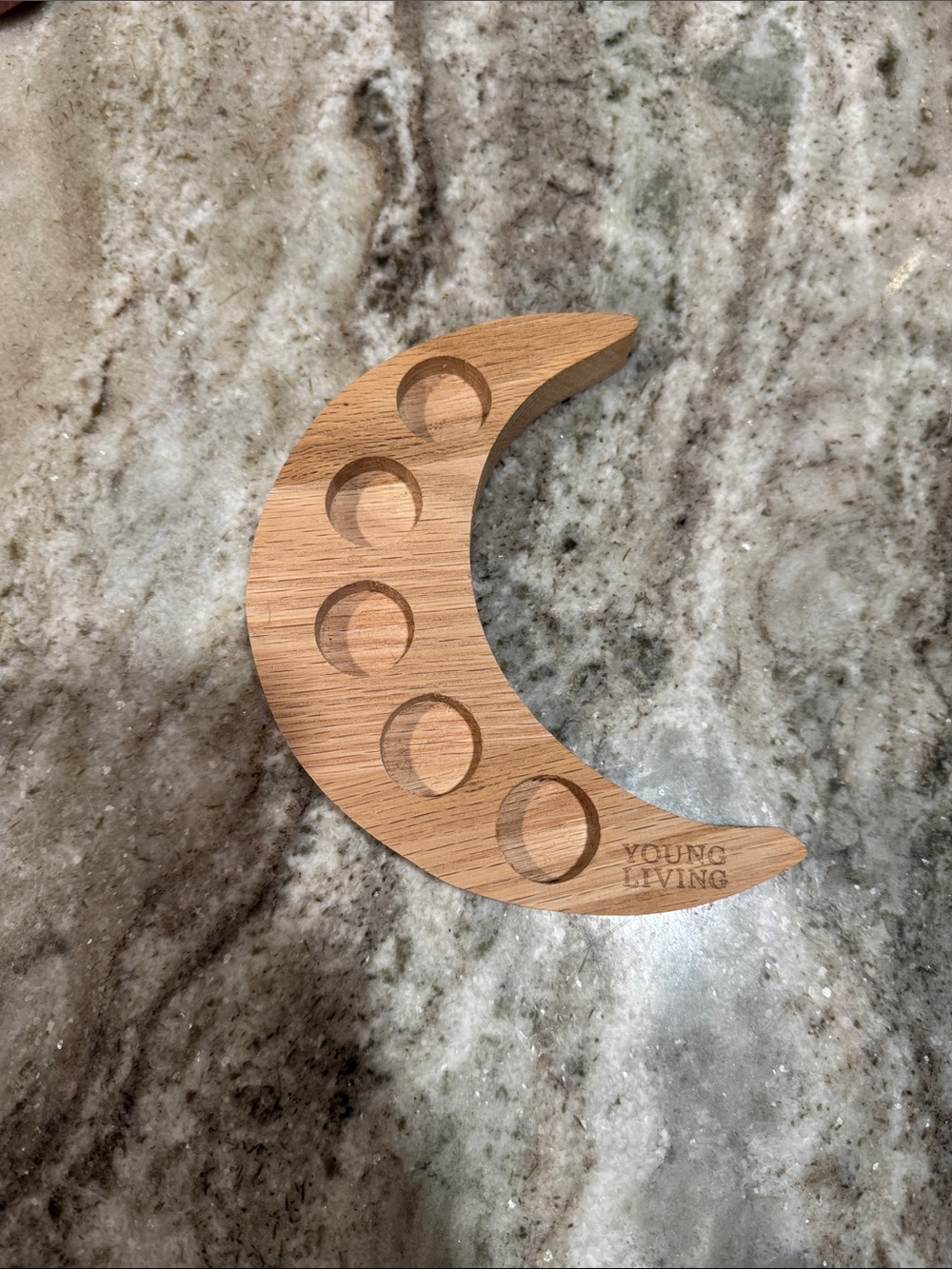 Young Living Crescent Moon Essential Oil Stand - Light Wood